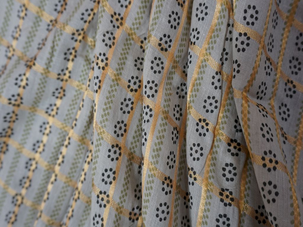 Gray Foil Print Cotton Fabric Siyani Clothing India