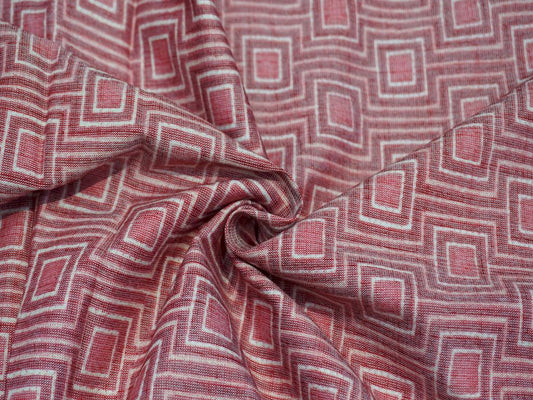 Siyani Maroon Abstract Print Rayon Fabric