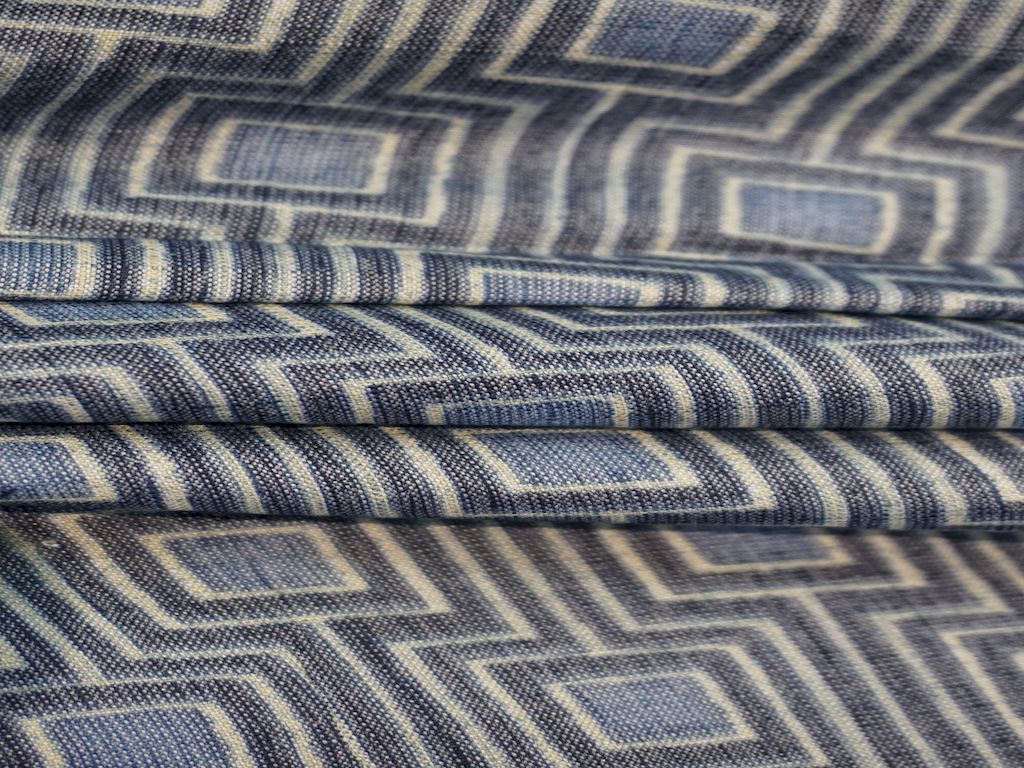 Blue Abstract Print Rayon Fabric Siyani Clothing India