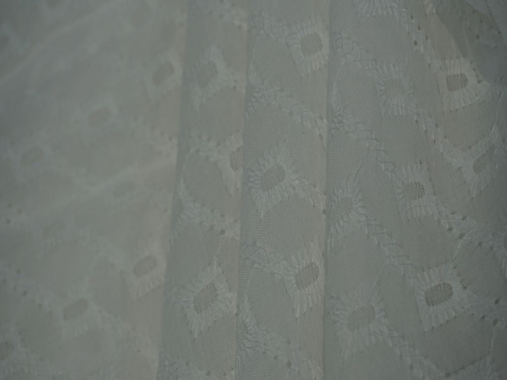 White Dyeable Abstract Chikankari Embroidered Fabric Siyani Clothing India
