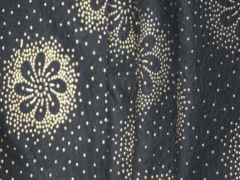Black Sprinkle Foil Print Rayon Fabric Siyani Clothing India