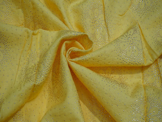 Lemon Sprinkle Foil Print Rayon Fabric Siyani Clothing India