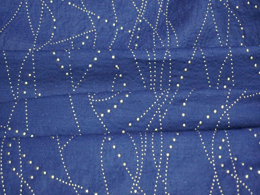 Royal Blue Dotted Foil Print Rayon Fabric Siyani Clothing India