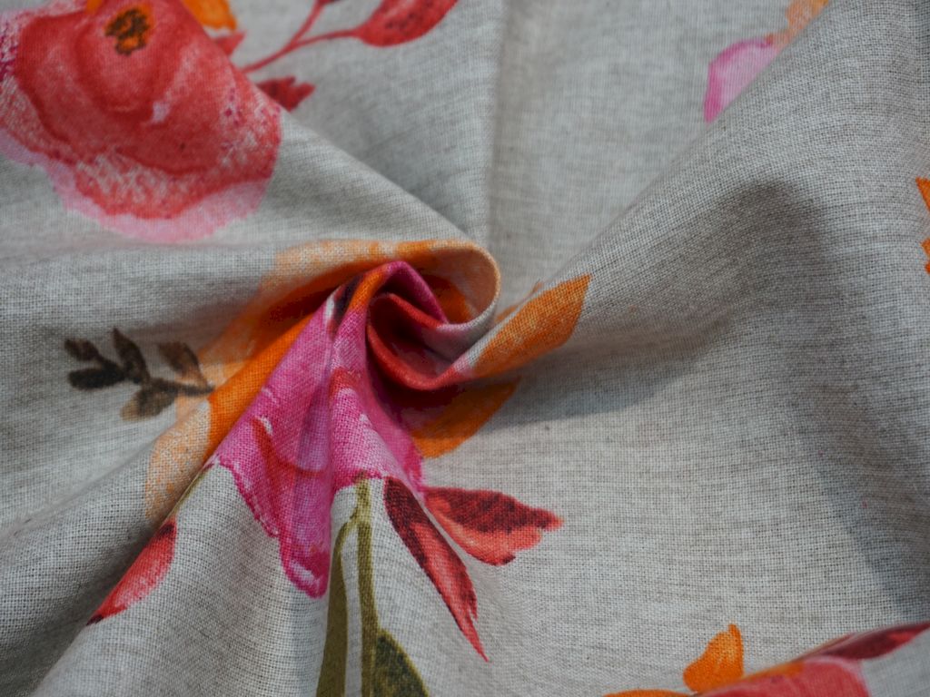 Red And Pink Flower Print Rayon Fabric Siyani Clothing India