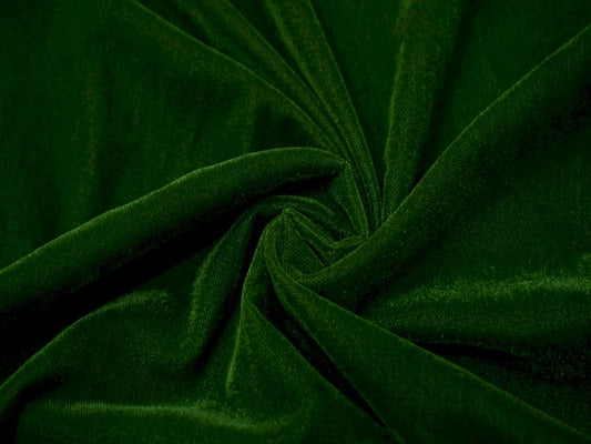 Siyani Dark Green Solid Velvet Fabric