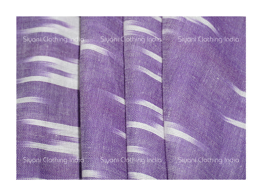 Purple With White Arrow Cotton Ikkat Fabric Siyani Clothing India