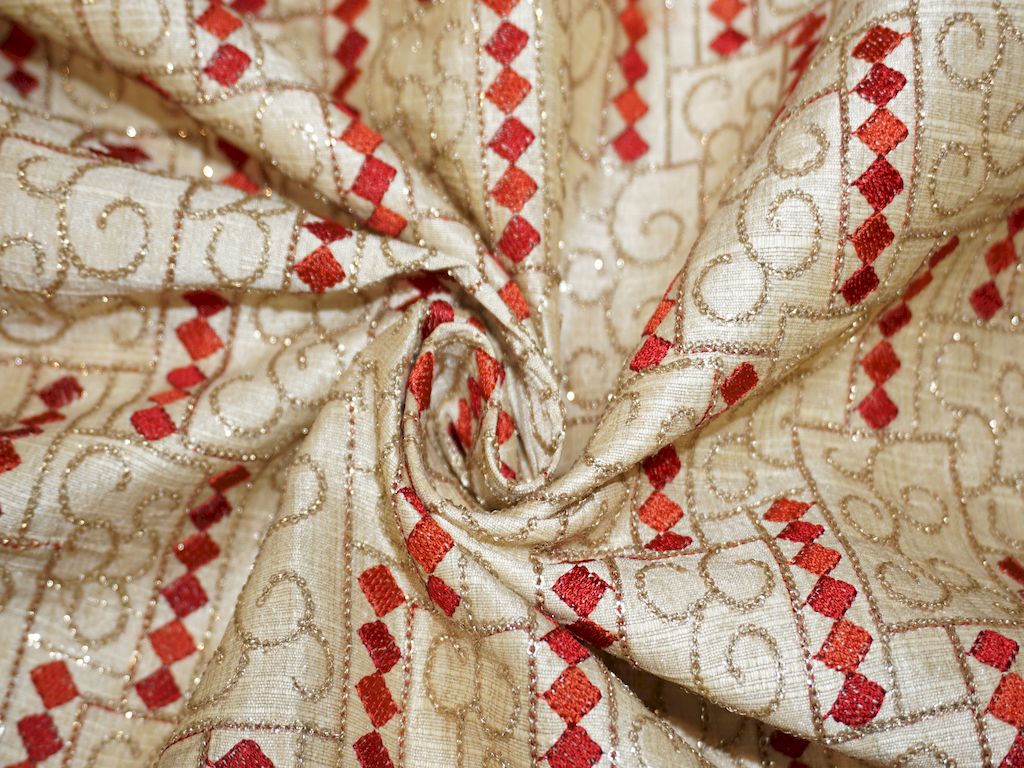 Embroidered Silk Fabric - Siyani Clothing India