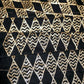 Black Geomatric Pattern Embroidered Velvet Fabric - Siyani Clothing India
