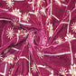 Siyani Magenta Sequins Floral Embroidered Velvet Fabric