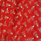 Bright Red Zari Embroidered Velvet Fabric - Siyani Clothing India