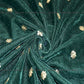 Siyani Dark Green Sequins Boota Floral Embroidered Velvet Fabric