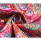 Carrot Pink Multicolor Thread Floral And Sequins Embroidered Silk Fabric Siyani Clothing India