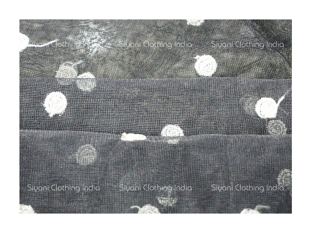 Black Gota And Thread Embroidered Georgette Fabric Siyani Clothing India