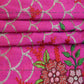 Magenta Floral And Gota Embroidered Silk Fabric - Siyani Clothing India