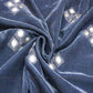 Siyani Navy Blue Mirror Embroidered Velvet Fabric