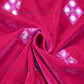 Siyani Hot Pink Mirror Embroidered Velvet Fabric