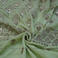 Siyani Neon Green Sequins Floral Embroidered Velvet Fabric