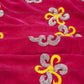 Hot Pink Zari And Thread Embroidered Velvet Fabric - Siyani Clothing India