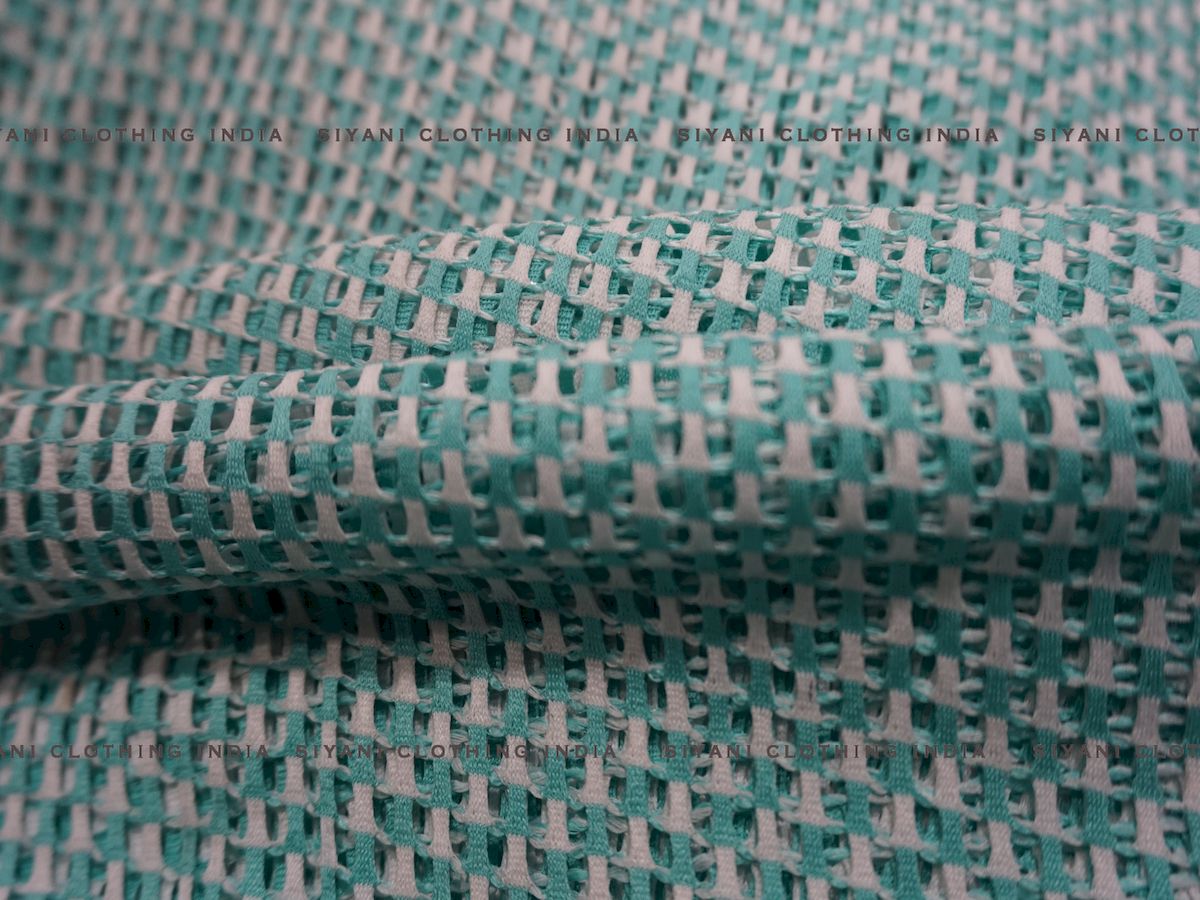 Green Embroidered Net Fabric - Siyani Clothing India