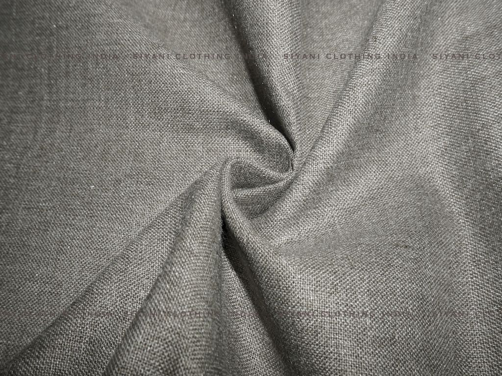 Siyani Silver Cotton Spun Fabric