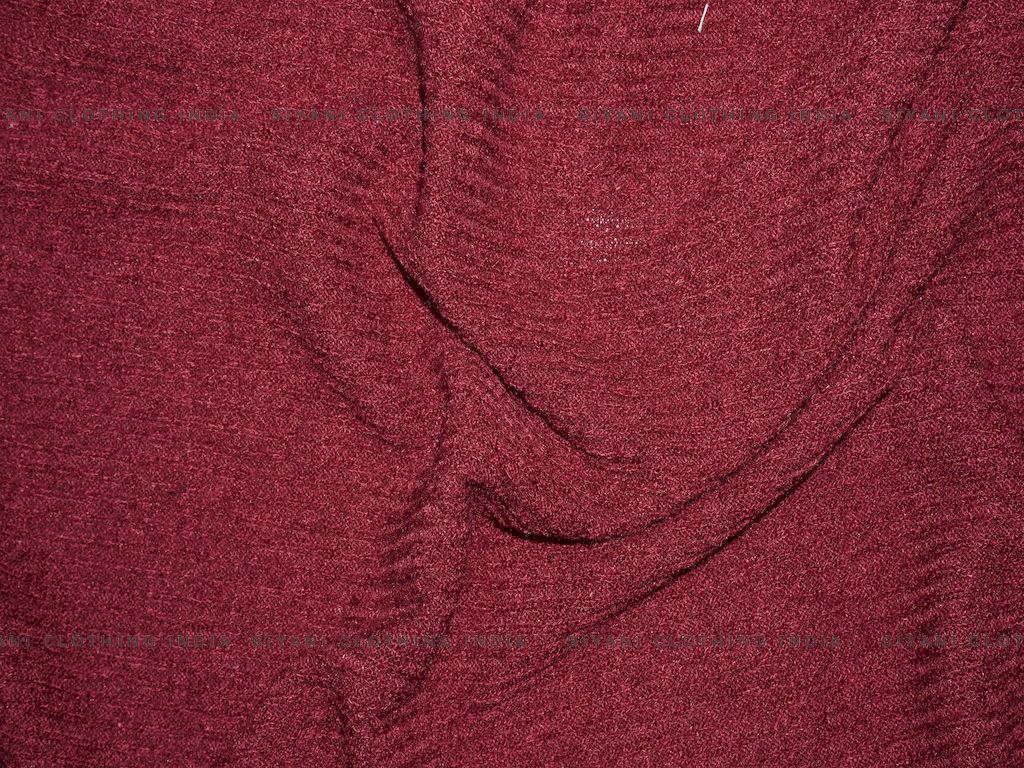 Maroon Woven Wool Fabric - Siyani Clothing India