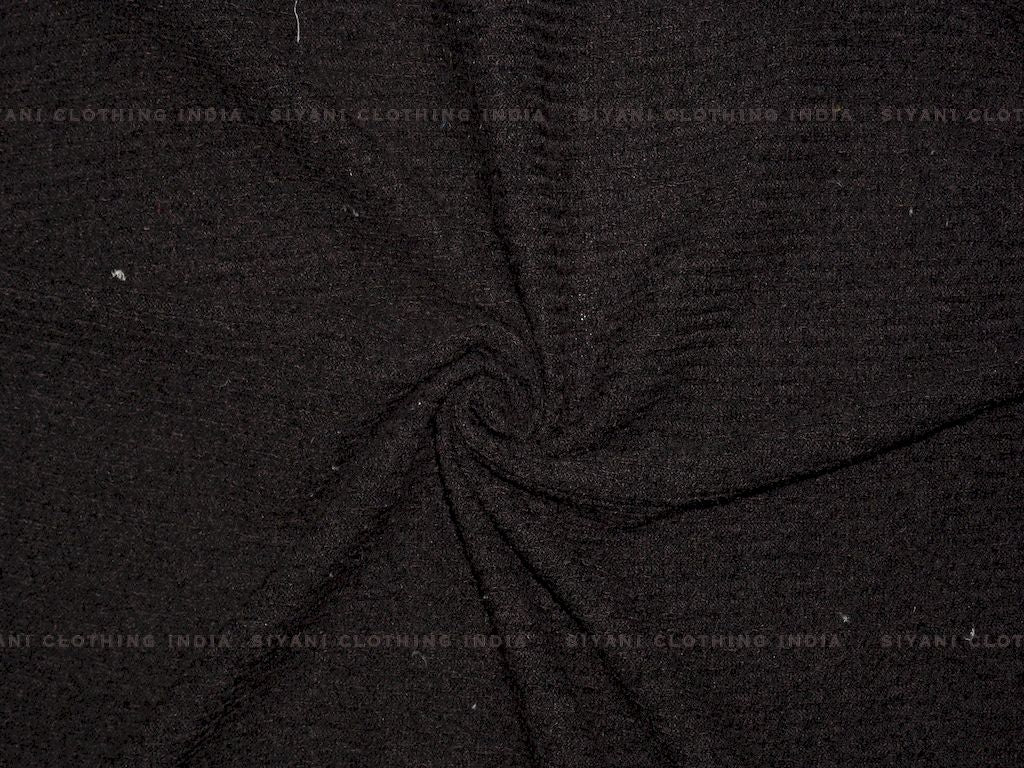 Siyani Black Woven Wool Fabric
