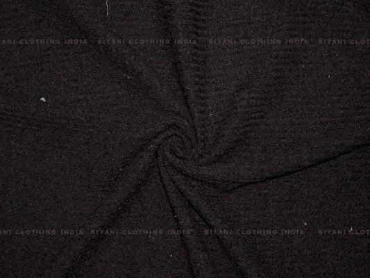 Siyani Black Woven Wool Fabric