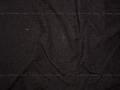 Black Woven Wool Fabric - Siyani Clothing India