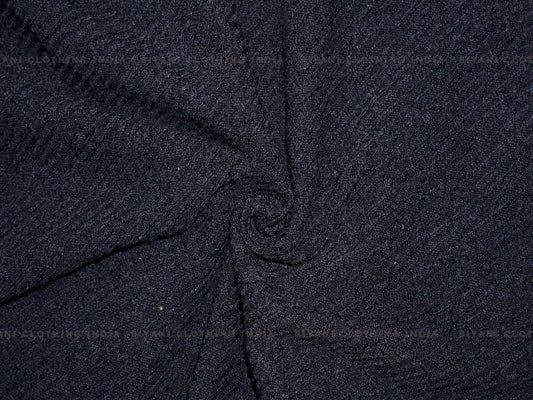 Siyani Navy Blue Woven Wool Fabric