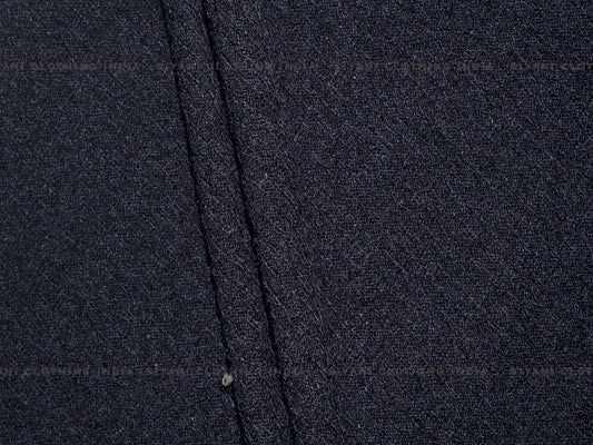 Navy Blue Woven Wool Fabric