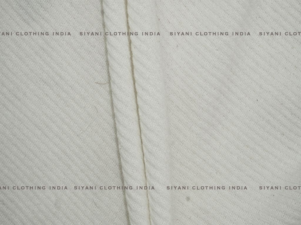 White Woven Wool Fabric - Siyani Clothing India