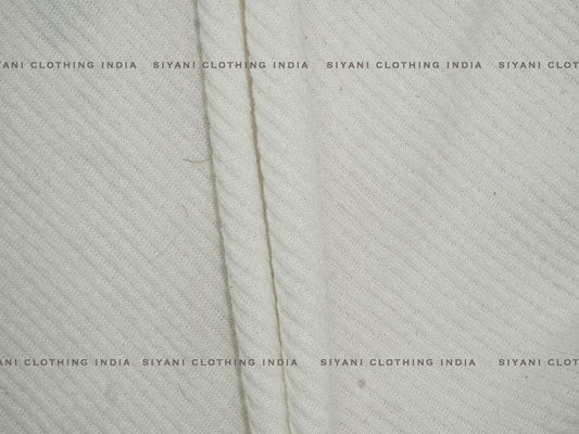 White Woven Wool Fabric - Siyani Clothing India