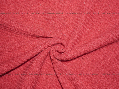 Siyani Red Woven Wool Fabric