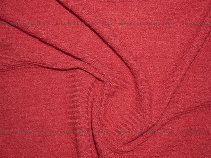 Red Woven Wool Fabric - Siyani Clothing India