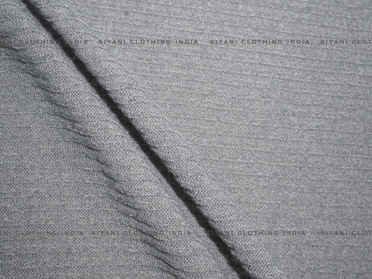 Grey Woven Wool Fabric - Siyani Clothing India