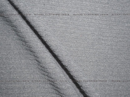 Grey Woven Wool Fabric - Siyani Clothing India