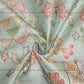Siyani Light Blue Floral Pattern Embroidered Silk Fabric