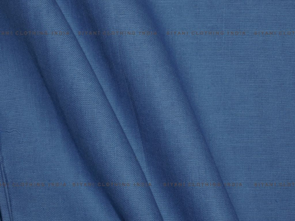 Blue Cotton Voile Fabric - Siyani Clothing India