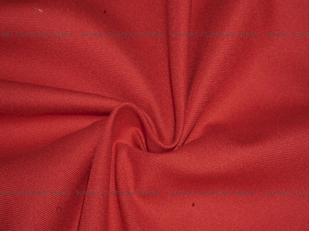 Siyani Red Cotton Spun Fabric