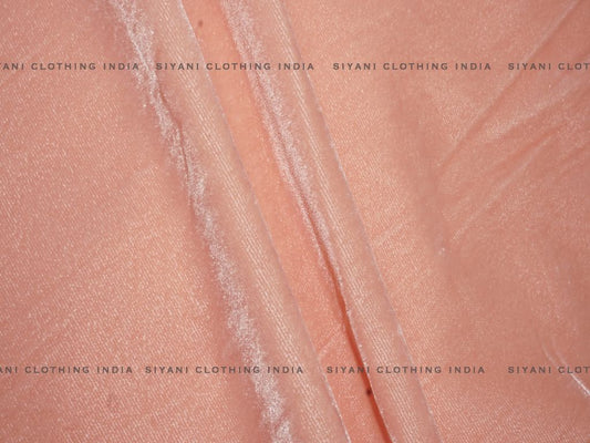 Peach Solid Velvet Fabric