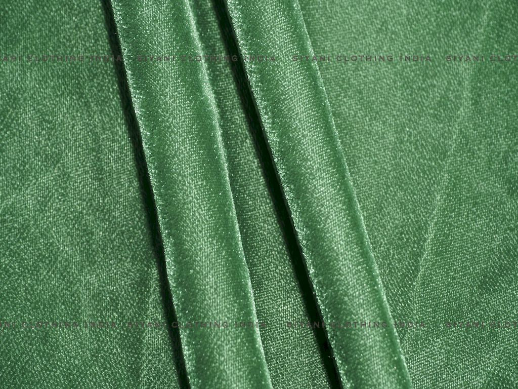 Leaf Green Solid Velvet Fabric - Siyani Clothing India