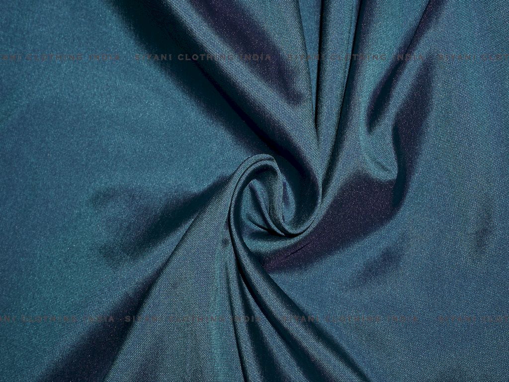 Turquoise Taffeta Silk Fabric Siyani Clothing India