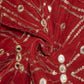 Siyani Red Mirror And Sequins Embroidered Velvet Fabric