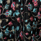 Black Multicolor Floral Thread Embroidered Velvet Fabric - Siyani Clothing India