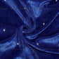 Siyani Blue Motifs Embroidered Velvet Fabric
