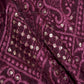 Dark Wine Sequins And Thread Embroidered Velvet Fabric - Siyani Clothing India