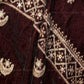 Maroon Border And Gota Embroidered Velvet Fabric - Siyani Clothing India