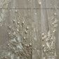 Siyani Golden Floral Thread And Pearl Embroidered Net Fabric