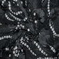 Siyani Black Sequins And Floral Embroidered Net Fabric