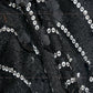 Black Sequins And Floral Embroidered Net Fabric - Siyani Clothing India